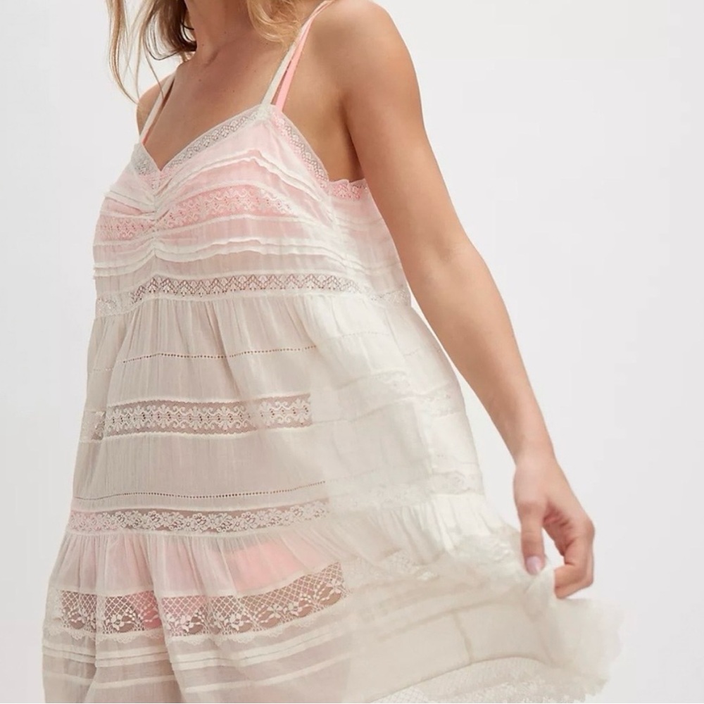 Free People Selia Slip in White Lace